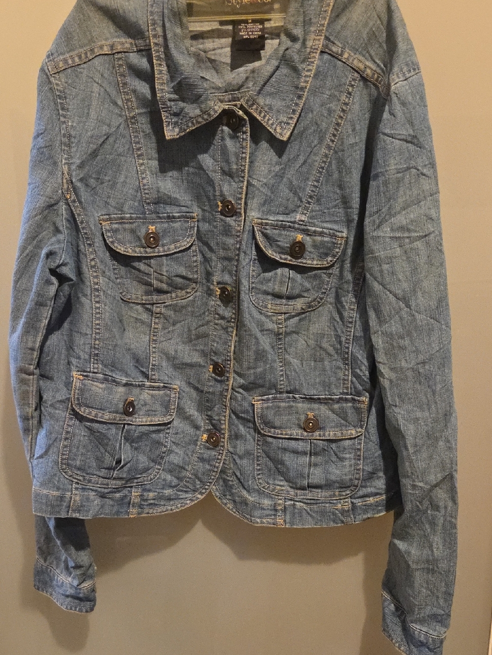 Style & Co. Light Wash Denim Button-Front Jacket